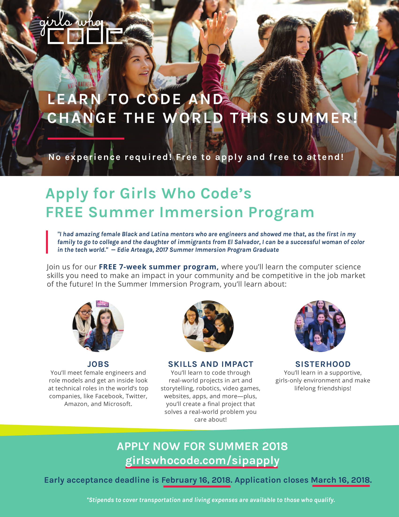 FREE Girls Who Code Summer Immersion Program The Center blog