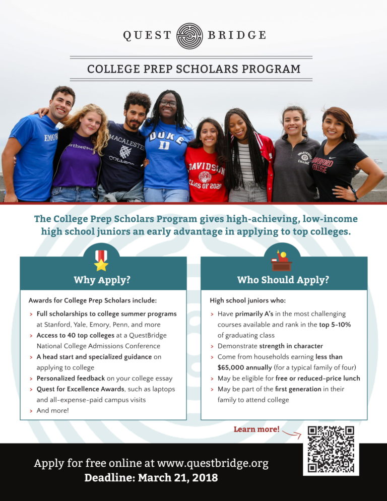 Questbridge College Prep Scholars Program The Center Blog